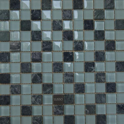 Mosaico Lusso Piedra Cristal Verde Agua  - Palmeta 30 x 30 cm (Valor Palmeta)