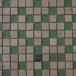 Mosaico Lusso Piedra Empavonado Verde Poroso  - Palmeta 30 x 30 cm (Valor Palmeta)