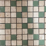 Mosaico Piedra empavonado verde poroso