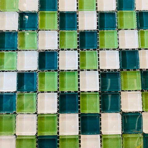 Mosaico Cristalino Mezcla Verde 8mm
